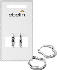 ebelin Creolen organisch, Silber-Optik, 2 St