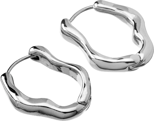 ebelin Creolen organisch, Silber-Optik, 2 St