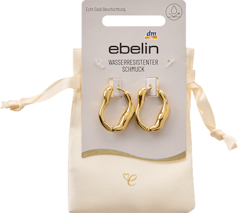 Creolen oorbellen organische vorm waterdicht, goudlook, 2 stuks