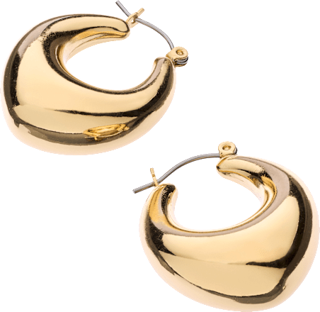 Creolen ovaal, goudlook, 2 stuks