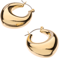 Creolen ovaal, goudlook, 2 stuks