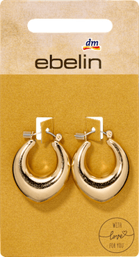 Creolen ovaal, goudlook, 2 stuks