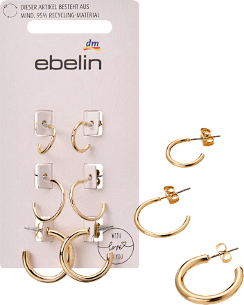 Creolen recycelt, Gold-Optik, 6 St