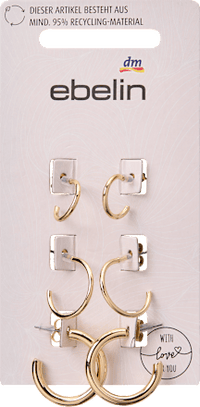 Creolen recycelt, Gold-Optik, 6 St