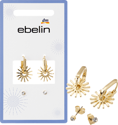 ebelin Creolen Sonnen, Gold-Optik, 4 St