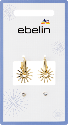 ebelin Creolen Sonnen, Gold-Optik, 4 St