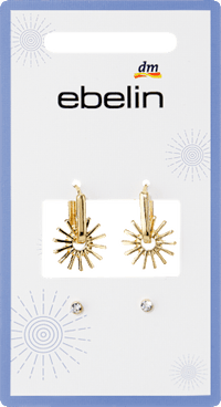 ebelin Creolen Sonnen, Gold-Optik, 4 St