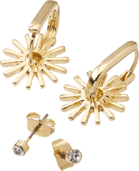 ebelin Creolen Sonnen, Gold-Optik, 4 St