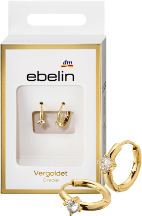 ebelin Creolen vergoldet mit Strassstein, 2 St