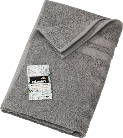 Badhanddoek van badstof grijs 100% biologisch katoen GOTS-gecertificeerd, 1 stuk