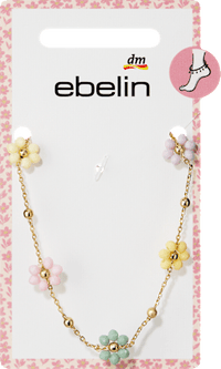 ebelin Fußkette mit Blumen, Gold-Optik, 1 St