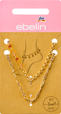 Enkelbandjes met parels, goudlook, 2 stuks