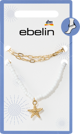 ebelin Fußketten mit Seestern, Gold-Optik, 2 St