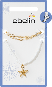 ebelin Fußketten mit Seestern, Gold-Optik, 2 St