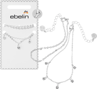ebelin Fußketten mit Strass, Silber-Optik, 2 St
