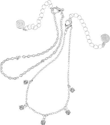 ebelin Fußketten mit Strass, Silber-Optik, 2 St