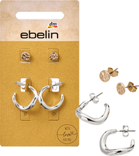 Gouden oorbellen, zilver &amp; goudlook, 4 stuks