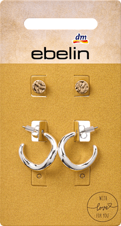 Gouden oorbellen, zilver &amp; goudlook, 4 stuks