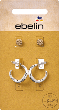 Gouden oorbellen, zilver &amp; goudlook, 4 stuks