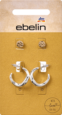 Gouden oorbellen, zilver &amp; goudlook, 4 stuks