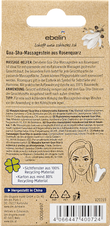 Gua Sha Y-Stone Rozenkwarts, 1 st.