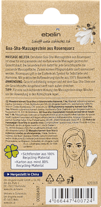 Gua Sha Y-Stone Rozenkwarts, 1 st.