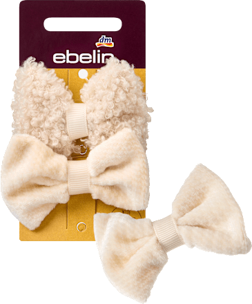 Haar- en brochestrikken, crème, 2 stuks