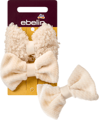 Haar- en brochestrikken, crème, 2 stuks