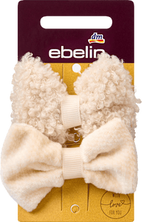 Haar- en brochestrikken, crème, 2 stuks