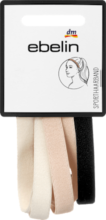 ebelin Haarbänder Sport, creme/rosa/schwarz, 3 St