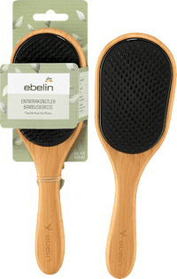 Haarborstel ontklit bamboe met handvat, 1 stuk