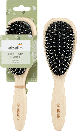 Haarborstel houtverzorging &amp; glans, ovaal, 1 stuk