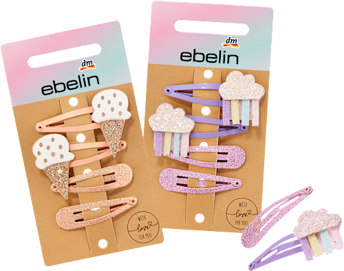 Haarclips ijs/wolk, 4 stuks