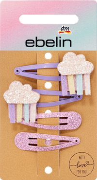 Haarclips ijs/wolk, 4 stuks