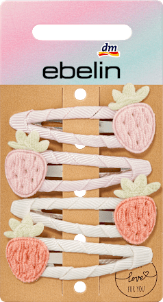Haarclips aardbeien, 4 stuks