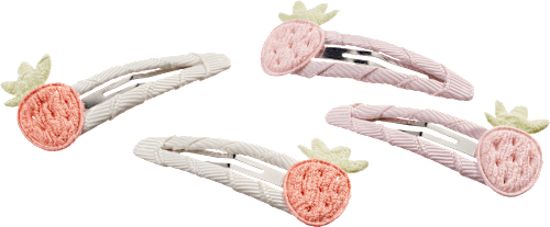 Haarclips aardbeien, 4 stuks