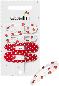 Haarclips gewellt, Erdbeere, 4 St