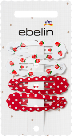 Haarclips gewellt, Erdbeere, 4 St