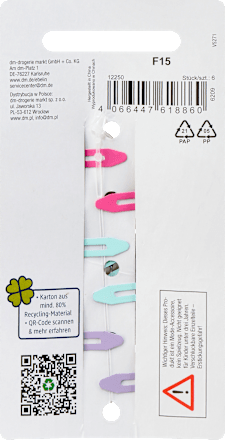 Haarspeldjes hartjes, 6 stuks