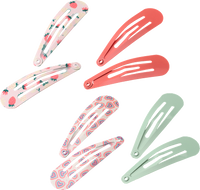 Haarspeldjes hartjes/aardbeien, 4 stuks