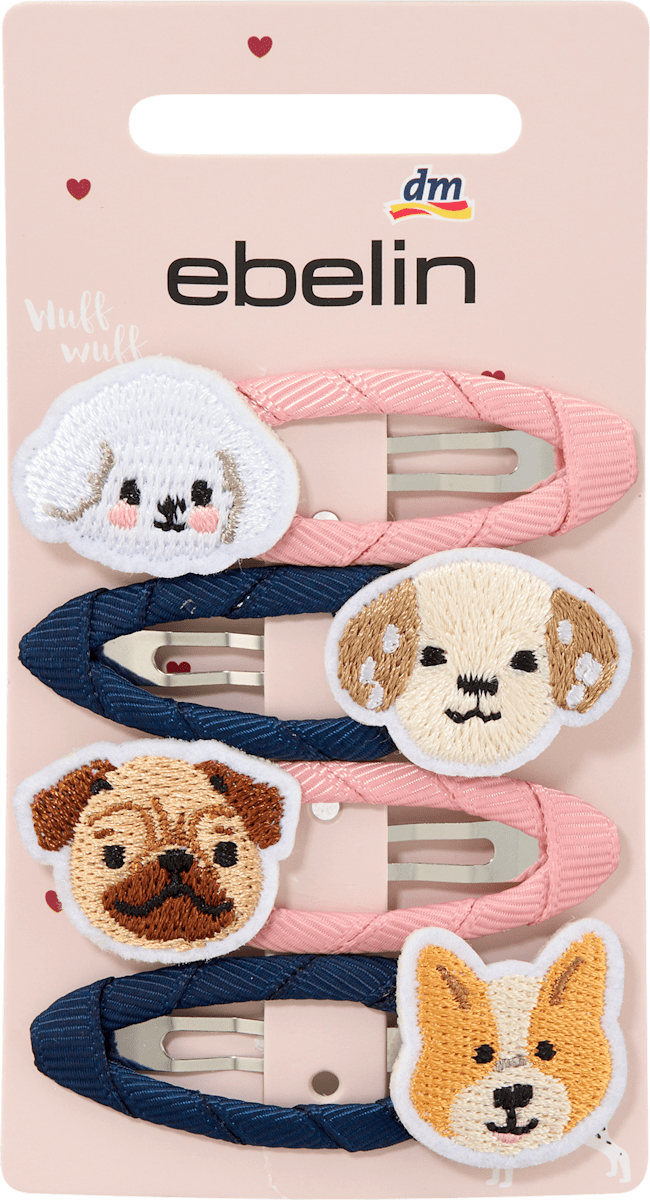 Haarclips Hunde, 4 St