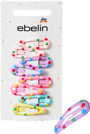 Haarclips mini mit Punkten, bunt, 8 St