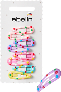 Haarclips mini mit Punkten, bunt, 8 St