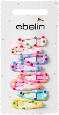 Haarclips mini mit Punkten, bunt, 8 St