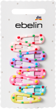 ebelin Haarclips mini mit Punkten, bunt, 8 St