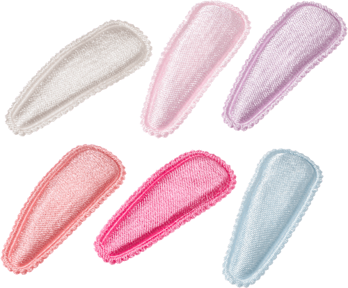 Mini haarspeldjes met stoffen hoes, 6 stuks