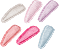 Mini haarspeldjes met stoffen hoes, 6 stuks