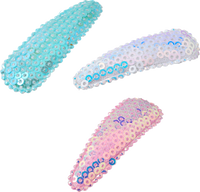 Haarspeldjes met pailletten wit, roze, blauw, 3 stuks