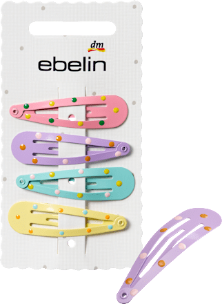Haarclips mit Punkten, bunt, 4 St