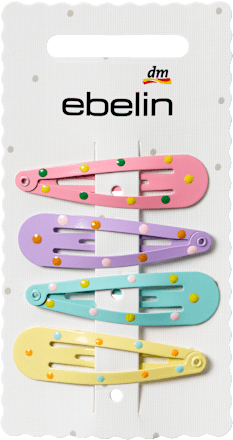 Haarclips mit Punkten, bunt, 4 St